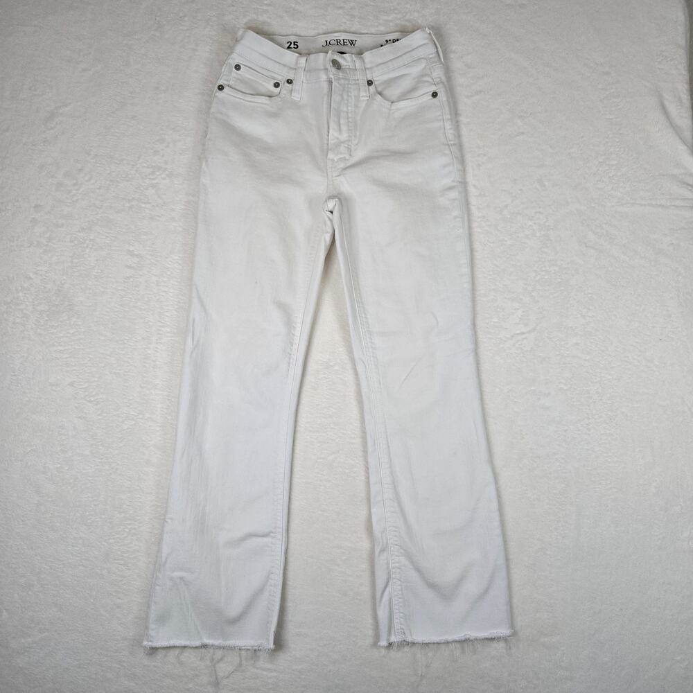J Crew 9" Demi Boot Crop Jeans White Womens size 25 0694 - Picture 2 of 11